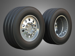 Twin Truck Wheels and Tires TWT3 Modelo 3D