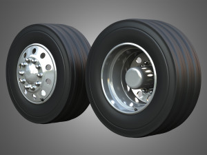 Twin Truck Wheels and Tires TWT3 Modelo 3D