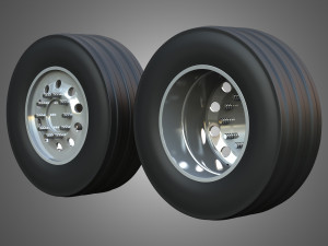 Twin Truck Wheels and Tires TWT3 Modelo 3D
