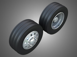 Twin Truck Wheels and Tires TWT3 Modelo 3D