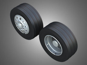 Twin Truck Wheels and Tires TWT3 Modelo 3D