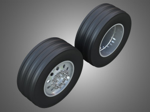 Twin Truck Wheels and Tires TWT3 Modelo 3D