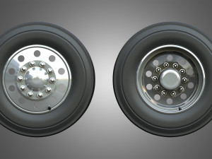 Twin Truck Wheels and Tires TWT3 Modelo 3D