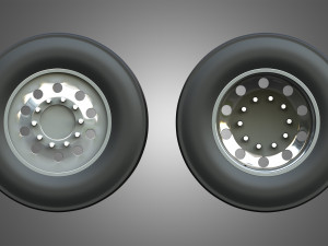 Twin Truck Wheels and Tires TWT3 Modelo 3D