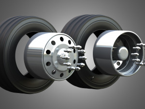 Twin Truck Wheels and Tires TWT3 Modelo 3D