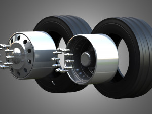 Twin Truck Wheels and Tires TWT3 Modelo 3D