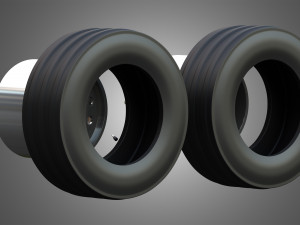 Twin Truck Wheels and Tires TWT3 Modelo 3D