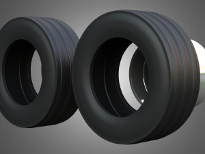 Twin Truck Wheels and Tires TWT3 Modelo 3D