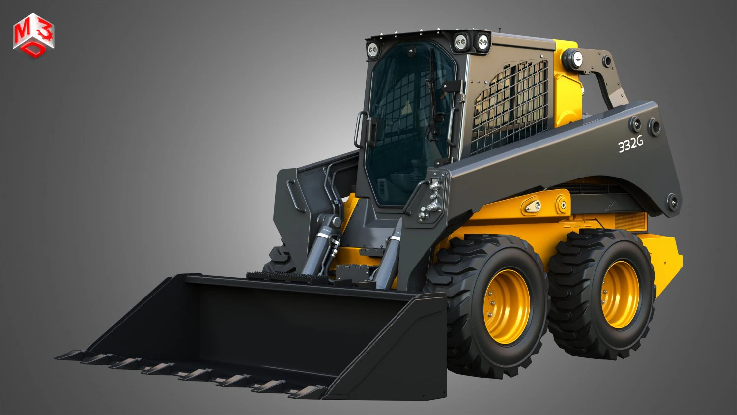 332G Skid Steer Loader - Bucket 3D Model .c4d .max .obj .3ds .fbx .stl .blend 