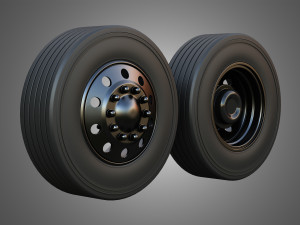 Twin Truck Wheels and Tires TWT4 3D Модель