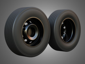 Twin Truck Wheels and Tires TWT4 3D Модель