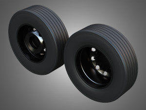 Twin Truck Wheels and Tires TWT4 3D Модель