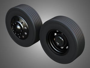 Twin Truck Wheels and Tires TWT4 3D Модель