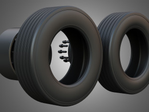 Twin Truck Wheels and Tires TWT4 3D Модель