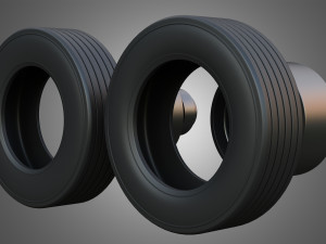 Twin Truck Wheels and Tires TWT4 3D Модель