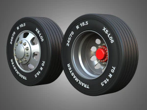 Twin Truck Wheels and Tires TWT5 3D Model