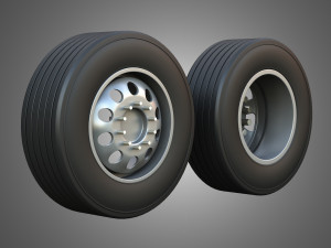 Twin Truck Wheels and Tires TWT5 Model 3D