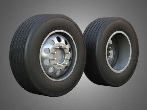Twin Truck Wheels and Tires TWT5 3D Model