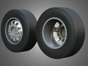 Twin Truck Wheels and Tires TWT5 Model 3D
