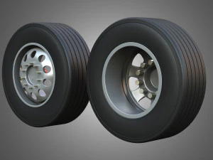 Twin Truck Wheels and Tires TWT5 3D Model