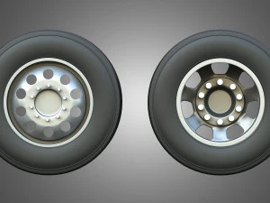 Twin Truck Wheels and Tires TWT5 3D Model