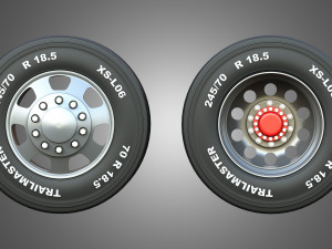 Twin Truck Wheels and Tires TWT5 Model 3D