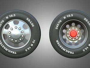 Twin Truck Wheels and Tires TWT5 3D Model
