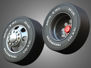 Twin Truck Wheels and Tires TWT5 Model 3D