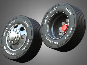 Twin Truck Wheels and Tires TWT5 3D Model