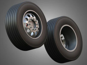 Twin Truck Wheels and Tires TWT5 3D Model