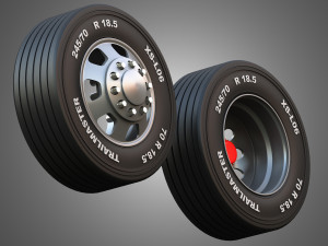 Twin Truck Wheels and Tires TWT5 Model 3D