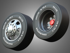 Twin Truck Wheels and Tires TWT5 Model 3D