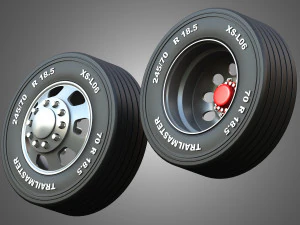 Twin Truck Wheels and Tires TWT5 3D Model
