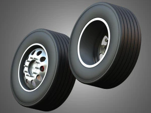 Twin Truck Wheels and Tires TWT5 3D Model