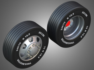 Twin Truck Wheels and Tires TWT5 Model 3D