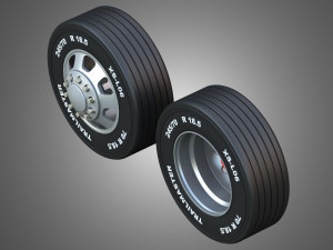 Twin Truck Wheels and Tires TWT5 Model 3D