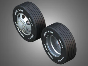 Twin Truck Wheels and Tires TWT5 3D Model