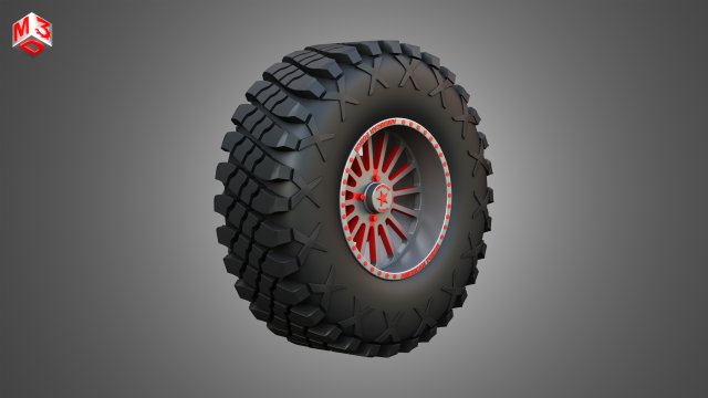 Buggy Wheel and Tire 2 3D मॉडल .c4d .max .obj .3ds .fbx .stl .blend 