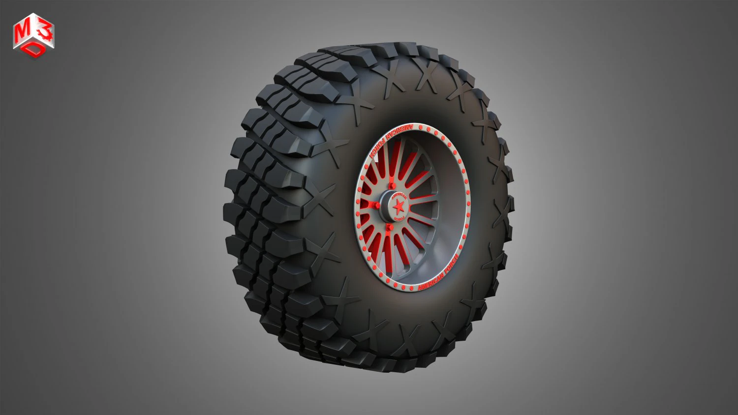 Buggy Wheel and Tire 2 3D Model .c4d .max .obj .3ds .fbx .stl .blend 
