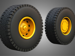 Water Truck 777 Wheels and Tires 3D Model