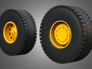 Water Truck 777 Wheels and Tires 3D Model