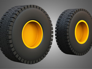 Water Truck 777 Wheels and Tires 3D Model