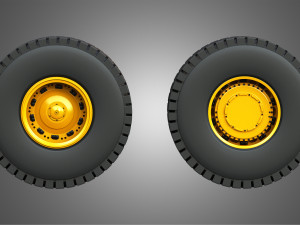 Water Truck 777 Wheels and Tires 3D Model