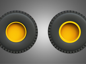 Water Truck 777 Wheels and Tires 3D Model