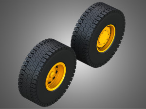 Water Truck 777 Wheels and Tires 3D Model
