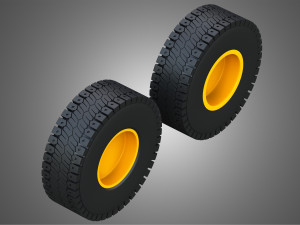 Water Truck 777 Wheels and Tires 3D Model