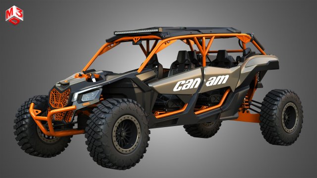Can-Am Maverick X3 - 4 Doors 3D Model .c4d .max .obj .3ds .fbx .stl .blend 