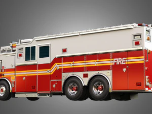 Ferrara Fire Apparatus - FDNY Ultra Heavy Rescue 3D Model