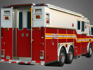 Ferrara Fire Apparatus - FDNY Ultra Heavy Rescue 3D Model