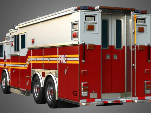 Ferrara Fire Apparatus - FDNY Ultra Heavy Rescue 3D Model